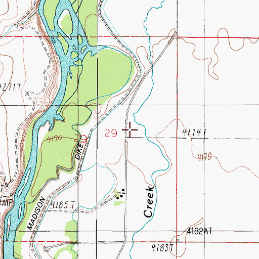 Topographic Map of 01N02E29ADC_01 Well, MT