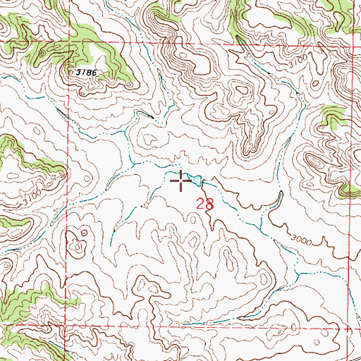 Topographic Map of 01N42E28BDDC01 Well, MT