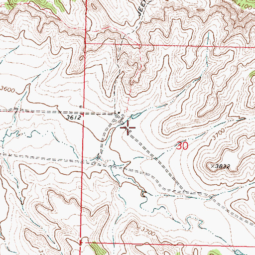 Topographic Map of 01N39E30BDCB01 Well, MT