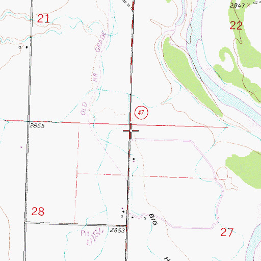 Topographic Map of 01N33E27BBBB01 Well, MT