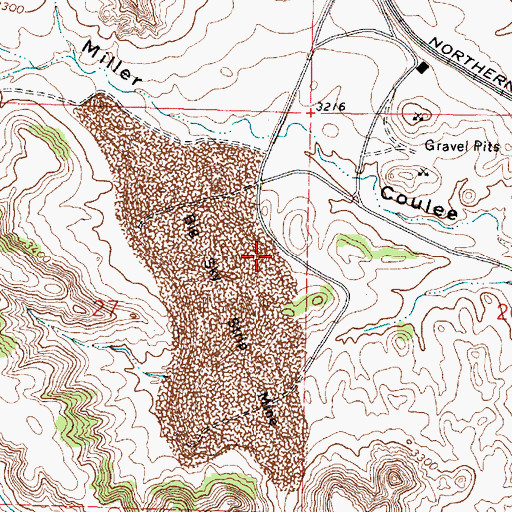 Topographic Map of 01N41E27ADAC01 Well, MT