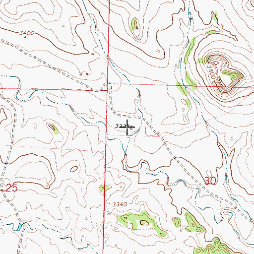 Topographic Map of 01N41E30BBCD01 Well, MT