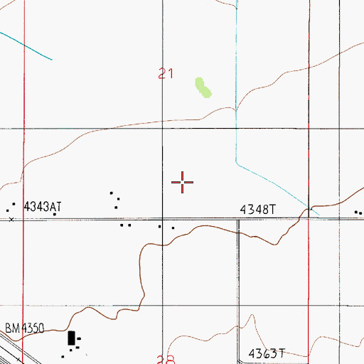 Topographic Map of 01N04E21DC__01 Well, MT