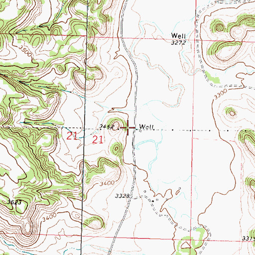 Topographic Map of 01N37E21ACDD01 Well, MT