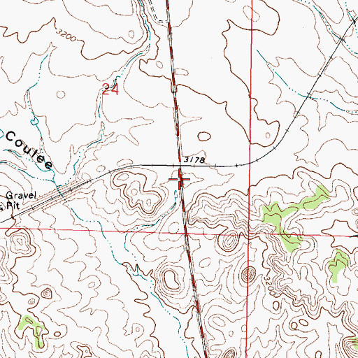 Topographic Map of 01N41E24DDBB01 Well, MT