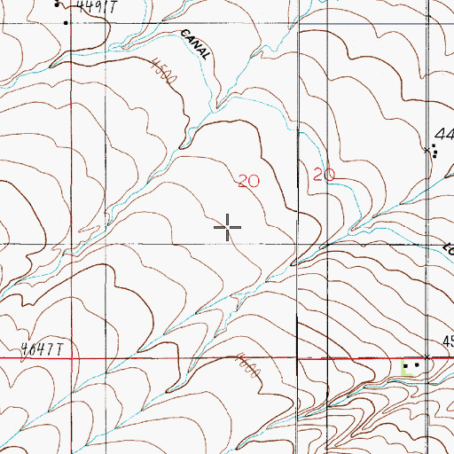 Topographic Map of 01N03E20CADA01 Well, MT