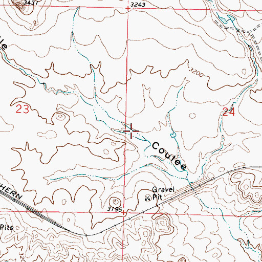Topographic Map of 01N41E24CBBC01 Well, MT