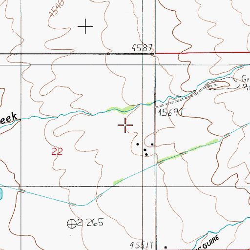 Topographic Map of 01N05E22AD__01 Well, MT