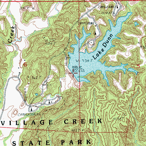 Topographic Map of Lake Dunn Dam, AR