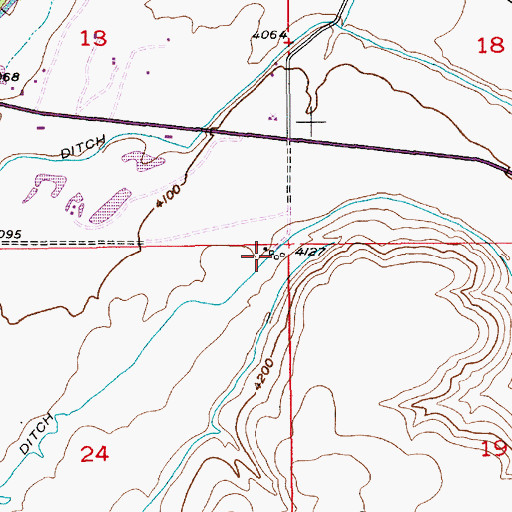 Topographic Map of 01N14E24AAAA01 Well, MT