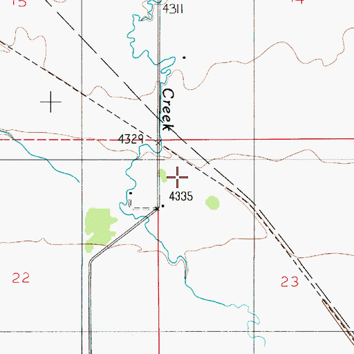 Topographic Map of 01N04E23BB__01 Well, MT