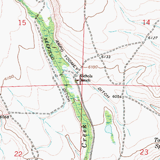Topographic Map of 01N14W15DDDD01 Well, MT