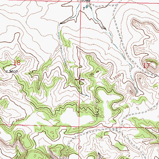 Topographic Map of 01N41E17BBBB01 Well, MT