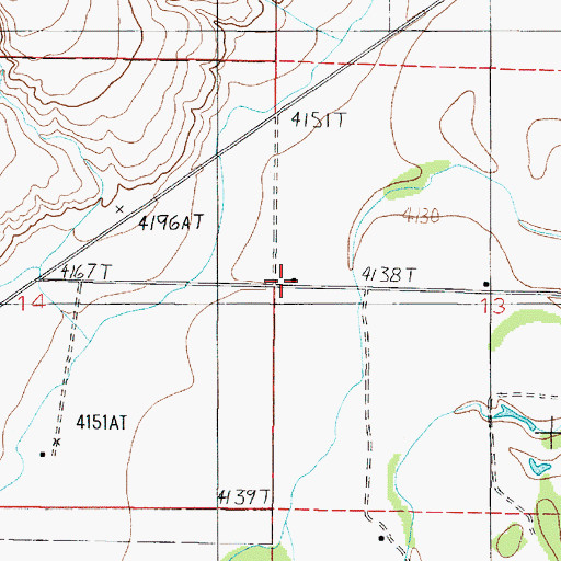 Topographic Map of 01N01W13BCCC01 Well, MT
