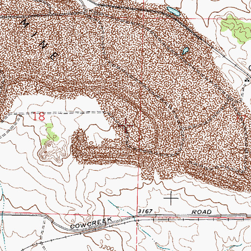 Topographic Map of 01N42E18DAAB01 Well, MT
