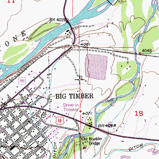 Topographic Map of 01N14E13BBCD01 Well, MT
