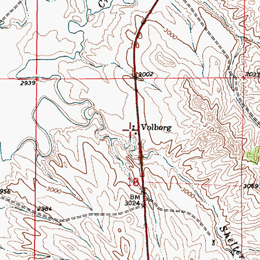 Topographic Map of 01N49E18BDAA01 Well, MT