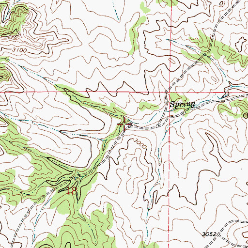 Topographic Map of 01N44E18AACB01 Well, MT