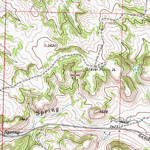 Topographic Map of 01N37E07DBAC01 Spring, MT