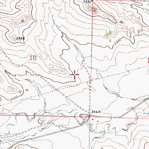 Topographic Map of 01N40E10DADB01 Well, MT