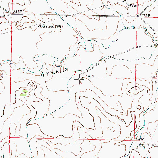 Topographic Map of 01N41E07DBBA01 Well, MT