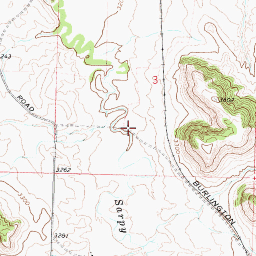 Topographic Map of 01N37E03CDAB02 Well, MT