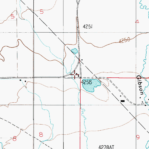 Topographic Map of 01N04E05DDDD01 Well, MT