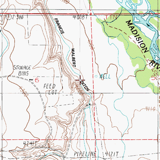 Topographic Map of 01N02E06DAA_01 Well, MT