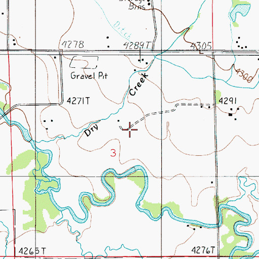 Topographic Map of 01N04E03AC__01 Well, MT