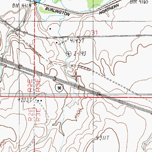 Topographic Map of 02N03E31CD__01 Spring, MT