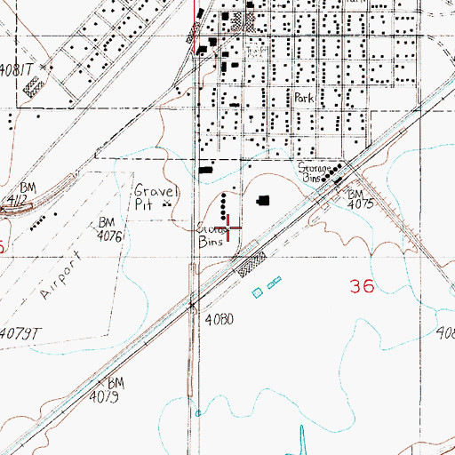 Topographic Map of 02N01E36BCBD01 Well, MT