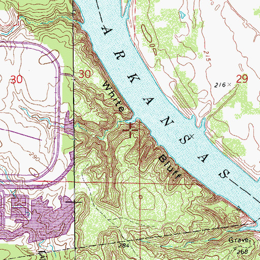 Topographic Map of Clear Water Holding Pond, AR