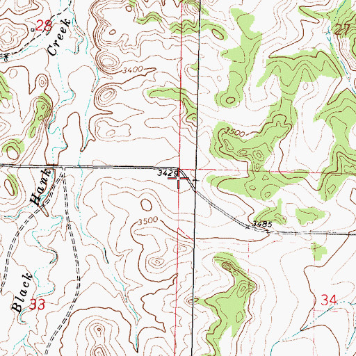 Topographic Map of 02N39E27CCCC01 Well, MT