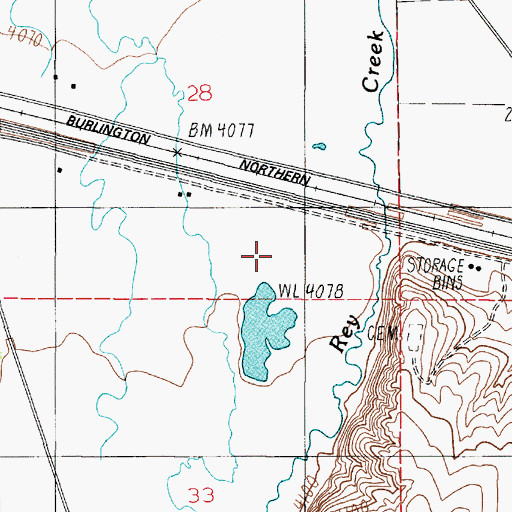 Topographic Map of 02N02E29DD__01 Well, MT
