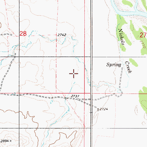 Topographic Map of 02N54E34BBCA01 Well, MT