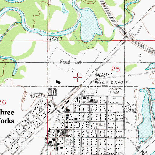 Topographic Map of 02N01E25BDBB01 Well, MT