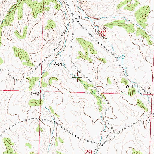 Topographic Map of 02N38E20CDCA01 Spring, MT