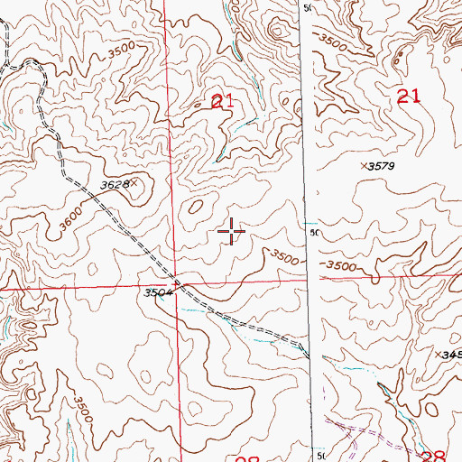 Topographic Map of 02N26E21CDAD01 Well, MT