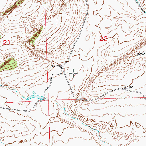 Topographic Map of 02N25E22C___01 Well, MT