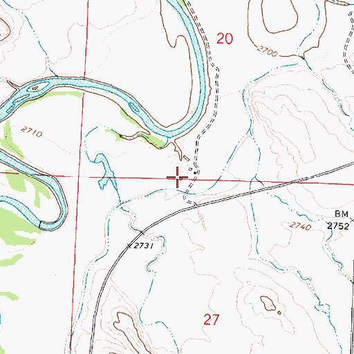 Topographic Map of 02N45E20CDDC01 Well, MT