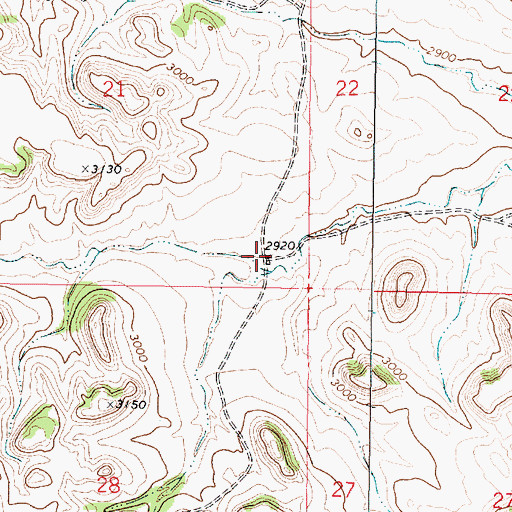 Topographic Map of 02N44E21DDDC01 Well, MT