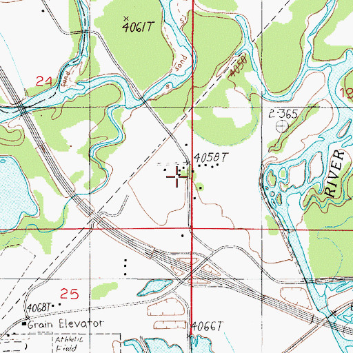 Topographic Map of 02N01E24DDAA01 Well, MT