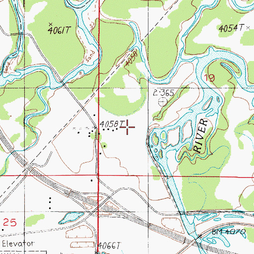 Topographic Map of 02N02E19CCAB01 Well, MT