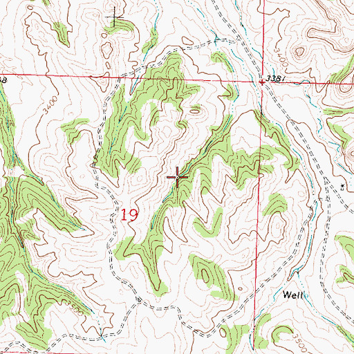 Topographic Map of 02N38E19ACDA01 Spring, MT
