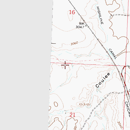 Topographic Map of 02N38E15CCDC01 Well, MT