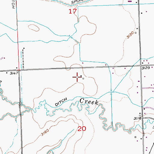 Topographic Map of 02N27E20ABBC01 Well, MT