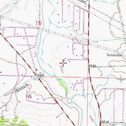 Topographic Map of 02N07W16DDB_01 Well, MT