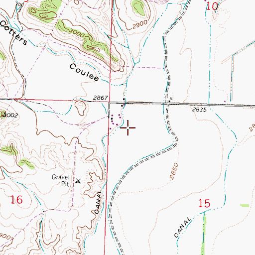 Topographic Map of 02N33E15BB__01 Well, MT