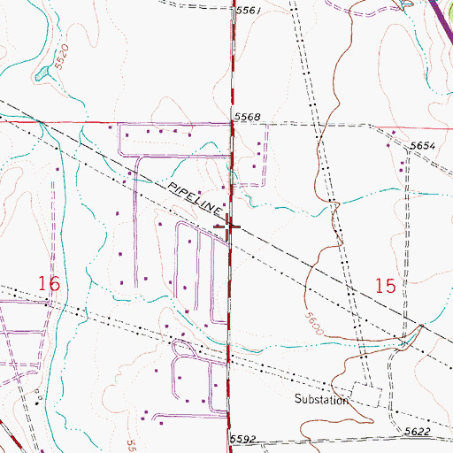 Topographic Map of 02N07W15BCB_01 Well, MT