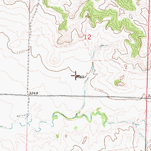 Topographic Map of 02N37E12CDAD01 Well, MT